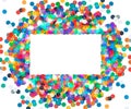 Rectangular frame of colored confetti