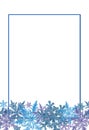 Rectangular Frame Decorated with Snowflake Border.