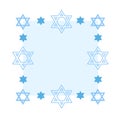Rectangular frame with the Jewish David Stars