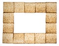 Rectangular frame made of matza Royalty Free Stock Photo