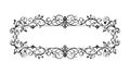 Rectangular Frame with Ornate Floral Scrollwork Border, vector design Generative AI Royalty Free Stock Photo