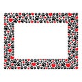 Rectangular frame of paw prints and hearts Royalty Free Stock Photo