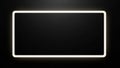 Illuminated Rectangular Frame with Rounded Corners on Black Background rectangle glowing Royalty Free Stock Photo