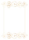 Rectangular frame-template, decorated on the top edge with sakura, cherry, almond flowers.