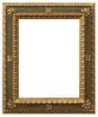 Rectangular gilded wooden antique empty picture frame Royalty Free Stock Photo