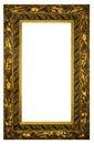 Rectangular Gilded Frame Isolated on white Royalty Free Stock Photo