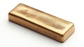 Rectangular Gold Bar on White Background Royalty Free Stock Photo