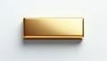 Gold Rectangular Bar on White Background Royalty Free Stock Photo