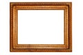 Rectangular gold plated wooden picture frame Royalty Free Stock Photo