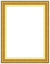 Rectangular golden picture frame with ornate detailing. Royalty Free Stock Photo