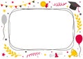 Rectangular graduation frame with doodle style elements