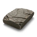 Rectangular Gray Stone with Textured Surface on White Background rock pebble Royalty Free Stock Photo