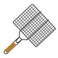 Rectangular grid grill barbecue isolated on a white background