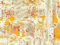 rectangular grid plan of the city of the future in red and gold