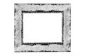 Rectangular grunge gray wooden photo frame border modern textured isolated Royalty Free Stock Photo