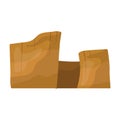 Rectangular high mountains of Sandstone.Desert mountains.Different mountains single icon in cartoon style vector symbol