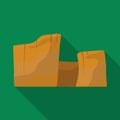 Rectangular high mountains of Sandstone.Desert mountains.Different mountains single icon in flat style vector symbol