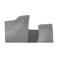 Rectangular high mountains of Sandstone.Desert mountains.Different mountains single icon in monochrome style vector