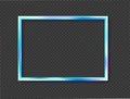 Rectangular holographic frames. Colorful rectangle gradient border template vector.