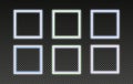 Rectangular holographic frames set in psychedelic vaporwave style. Glowing neon design elements.