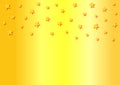 Rectangular horizontal golden background with falling stars.