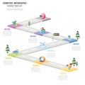 Rectangular isometric roadmap infographic for business presentation