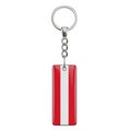 Rectangular keychain with Austrian flag design on a white background symbol Royalty Free Stock Photo