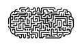 Rectangular Labyrinth Maze Puzzle, vector design Generative AI Royalty Free Stock Photo