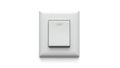 A white light switch on a white wall (ai generated) Royalty Free Stock Photo