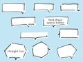 Rectangular line drawing speech balloons with white painted background