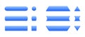 Rectangular long button with rounded and sharp borders 3d render illustration.