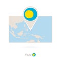 Rectangular map of Palau with pin icon of Palau Royalty Free Stock Photo