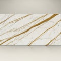 Rectangular marble slab with a smooth, polished finish. The surface is predominantly white, Royalty Free Stock Photo