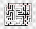 Rectangular Maze Labyrinth is a logic game. Business concept, achievement. Vector element isolated on a transparent background.