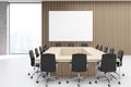 Rectangular meeting room, poster wood