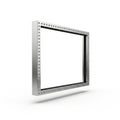 Rectangular Metal Frame with Rivets and Transparent Inner Space on White Background border Royalty Free Stock Photo