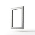 Rectangular Metal Frame with Rivets on a White Background border Royalty Free Stock Photo