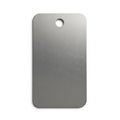 Rectangular metal tag with rounded corners and a circular Royalty Free Stock Photo