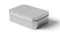 Rectangular metal tin box with rounded edges on a white background Royalty Free Stock Photo