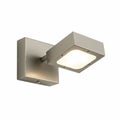 Rectangular metallic wall light fixture with a satin finish. Features a square lamp head Royalty Free Stock Photo