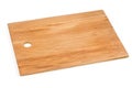 Rectangular natural oak wood cutting board on a white background Royalty Free Stock Photo