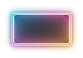 Rectangular neon sign frame with gradient colors isolated on white background Royalty Free Stock Photo