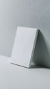 Rectangular object with sharp edge and raised top against gray background Royalty Free Stock Photo