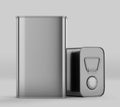 Rectangular Olive Oil Tin Can Mockup, Silver Liquid Container, 3d Rendered isolated on light background