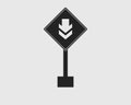 Rectangular One way street sign icon on gray Background.