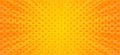 Rectangular orange background with yellow rays and dots. Royalty Free Stock Photo