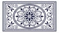 Rectangular Ornate Floral Pattern with Central Bloom. vector design Generative AI Royalty Free Stock Photo