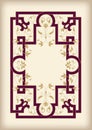 Rectangular ornate framework. Decorative floral corners. Royalty Free Stock Photo