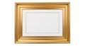 Ornate Gold Picture Frame with White Matting on a White Background photo frame gold frame Royalty Free Stock Photo