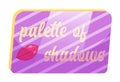 Rectangular pallete of eye shadows, blush or lipstick. Red lips icon. Makeup palette, accessorize Royalty Free Stock Photo